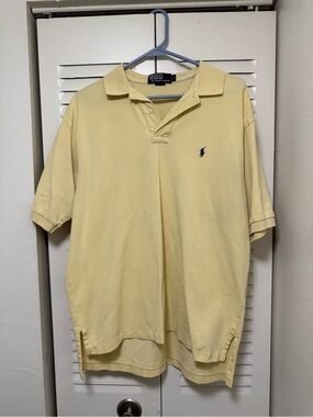 Ralph Lauren Pale Yellow Polo Shirt with Navy Pony